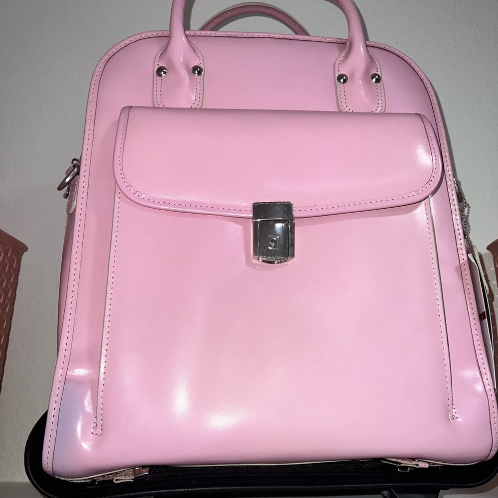 McKlein USA LA grange w series vertical detachable wheeled briefcase PINK